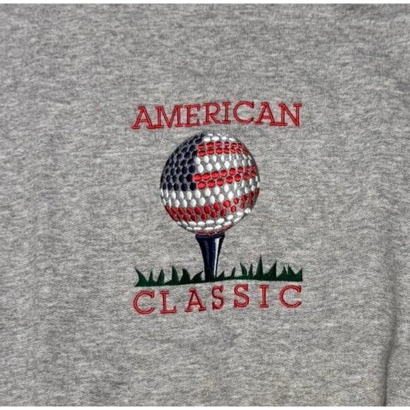 VTG American Classic Golf Sweatshirt XL Embroidered Grey Pullover - Picture 3 of 4